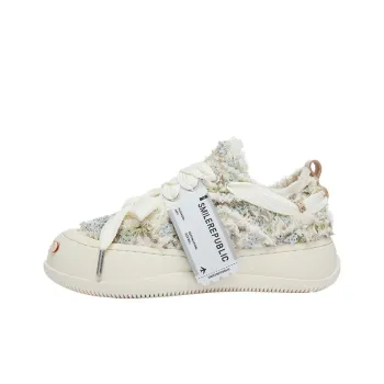 SMILEREPUBLIC MONET TWEED.LOW.SP Height Increasing Wear Resistant Low Top Canvas Shoes Unisex Brown Green