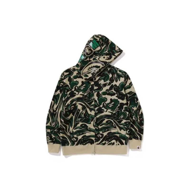 Bape Marbling Camo Shark Relaxed Fit Full Zip Hoodie-6
