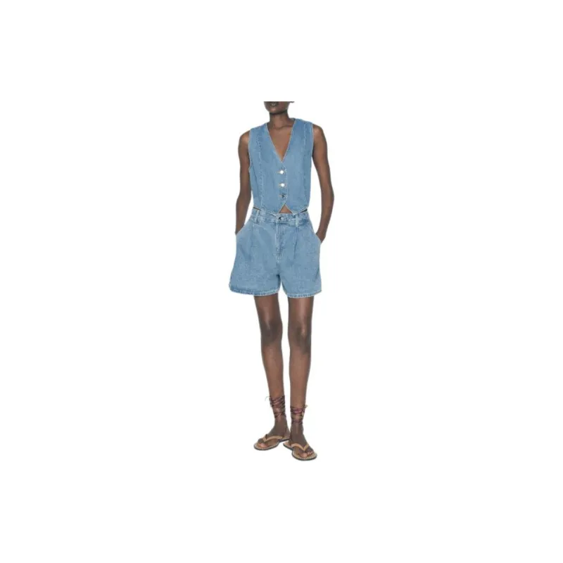 ZARA Vests Women's Medium Blue-1