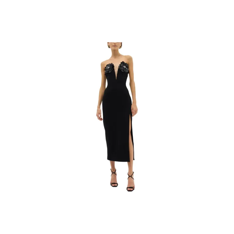 RACHEL GILBERT Bowie Floral appliqué Midi Dress-1