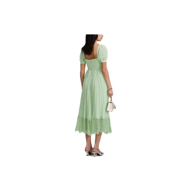 Self portrait Short Sleeved Dresses Women's Mint Green-2
