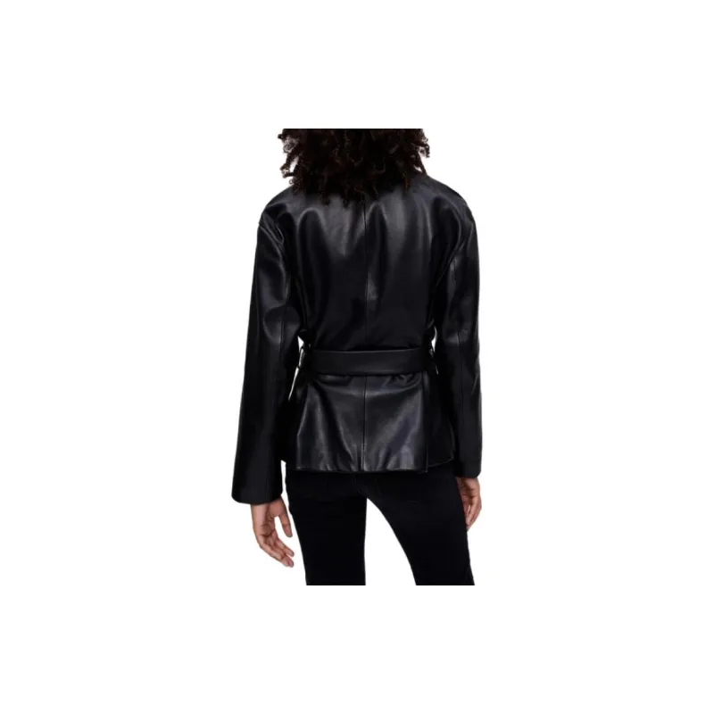 Maje Leather Jackets Women's Black-2