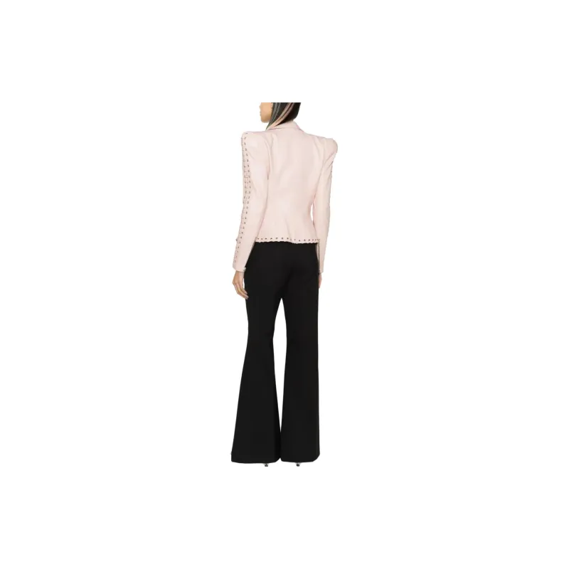 BALMAIN Leather Jackets Women's Pink-2