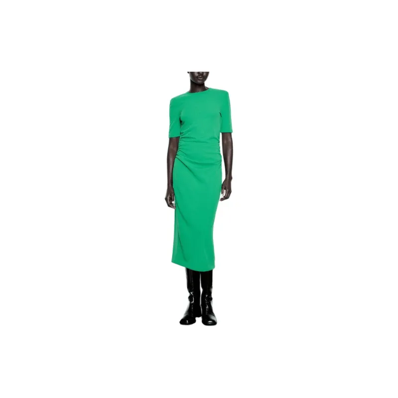 ZARA Short-Sleeved Dresses Women's Green-2