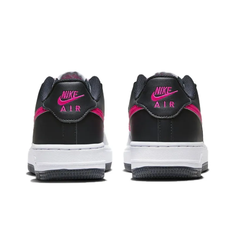 Nike Air Force 1 Abrasion Resistant Breathable Low Top Kids' Skateboarding Shoes White Black Teenagers-4