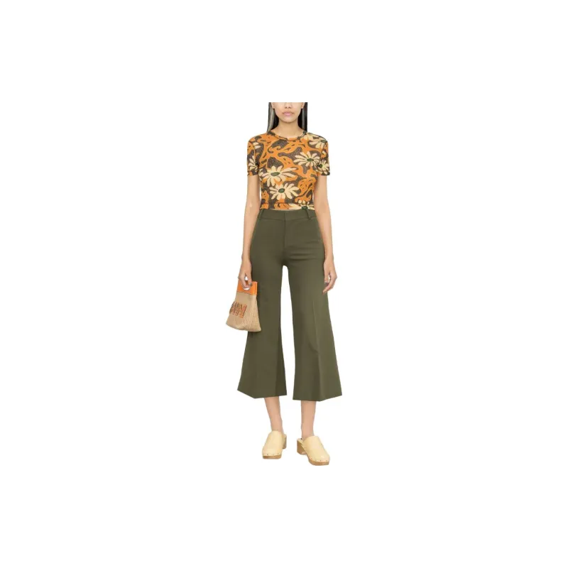 FRAME Casual Pants Women's Olive Green-1