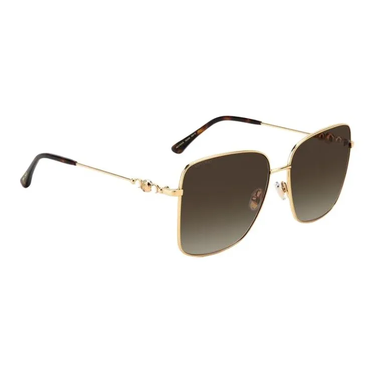 Jimmy Choo Stainless Steel Irregular Shape Sunglasses Women's Gold-2