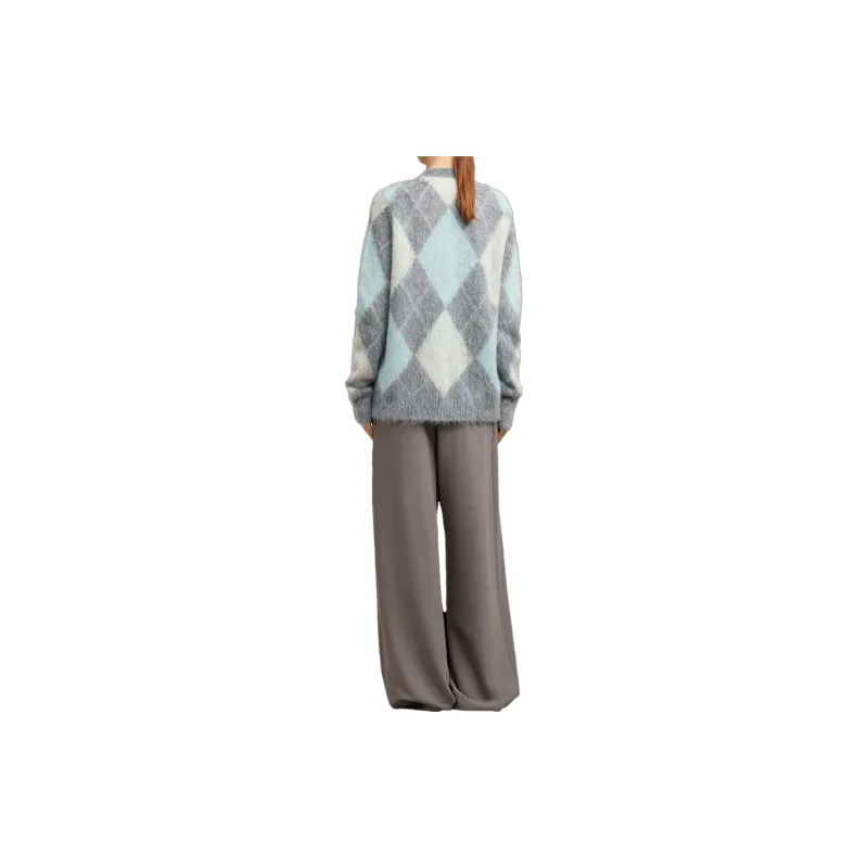AMIPARIS Argyle Button Up Long Sleeved Cardigan-2