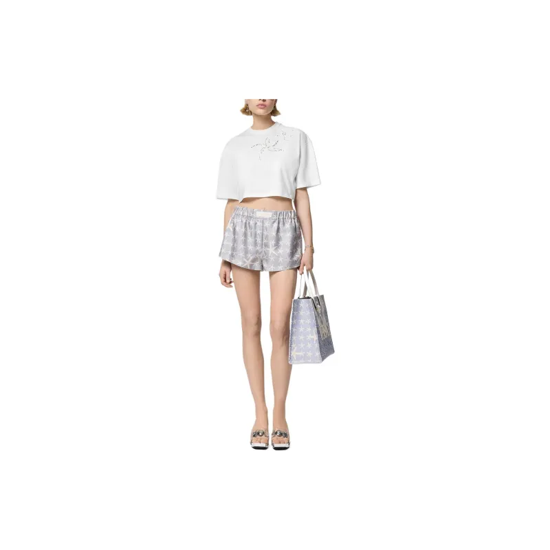 VERSACE Embroidered Cropped T shirt-1
