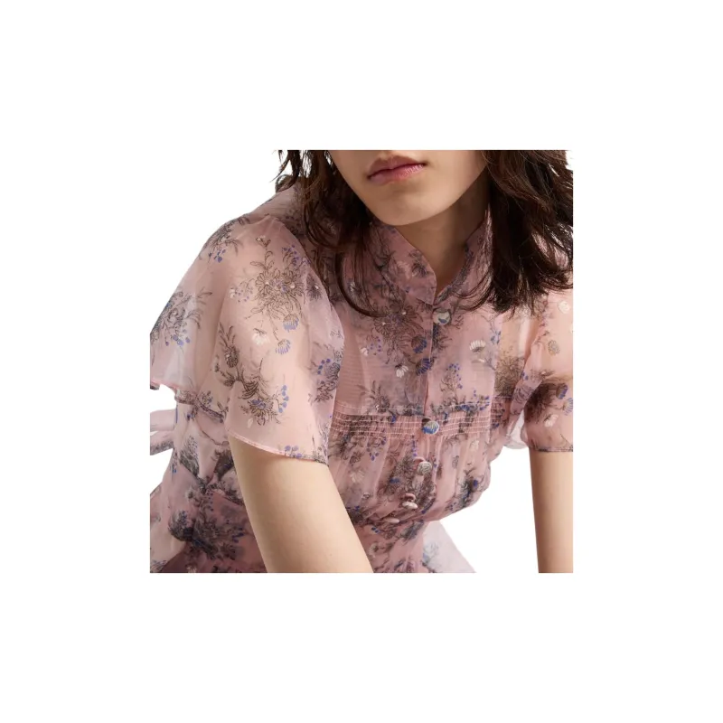 PRADA FW24 Short Sleeved Dresses Women's Pink-2