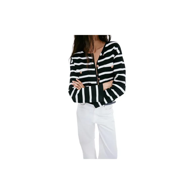 H&M Knitwear Women's Black Stripes-3