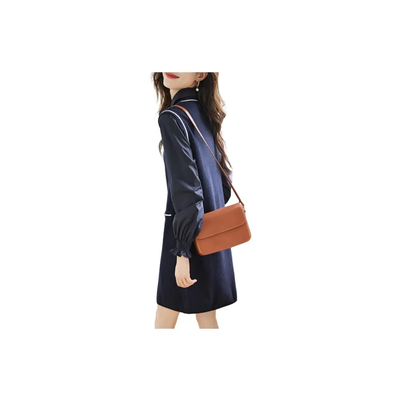 Mo Han Yi Mei Long Sleeved Dress Women's Navy Blue-2