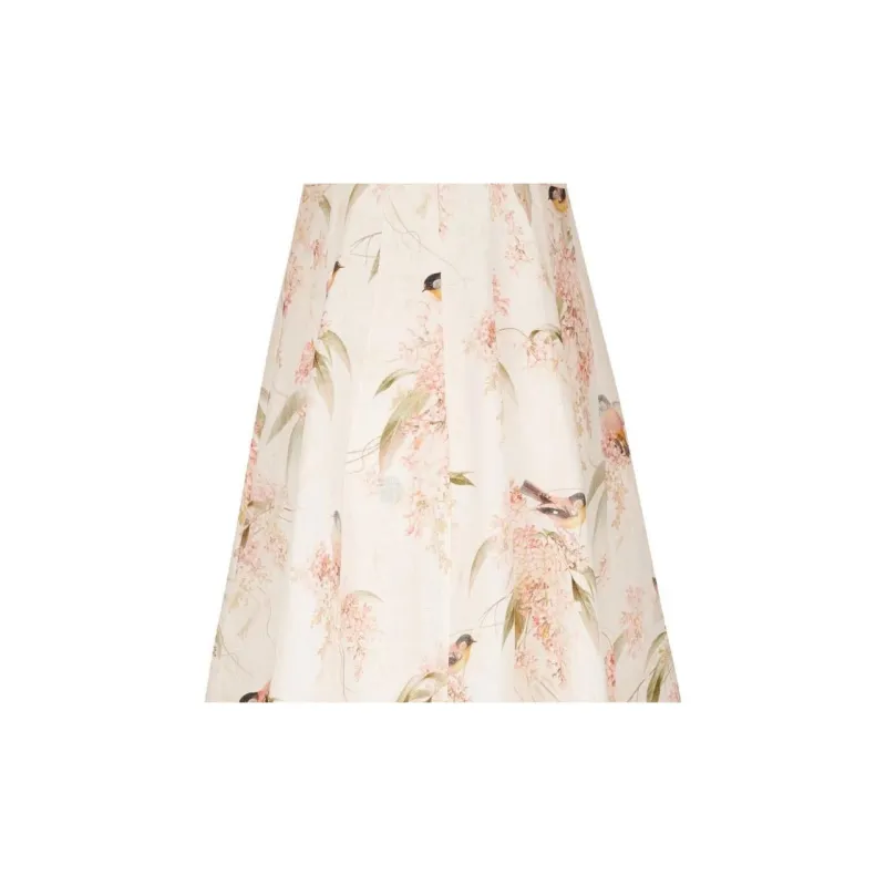 Zimmermann Picnic Coral Birds Printed Midi Dress-7