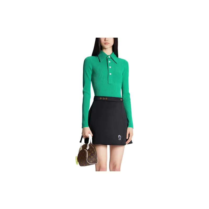 LOUIS VUITTON New Quarterly Products Of LV Polo Shirts Women's Green-1