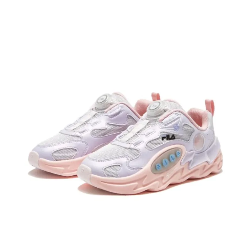 FILA KIDS Anti Slip Wear Resistant Low Top Kids' Running Shoes Lilac Pale Pink Teenagers-1