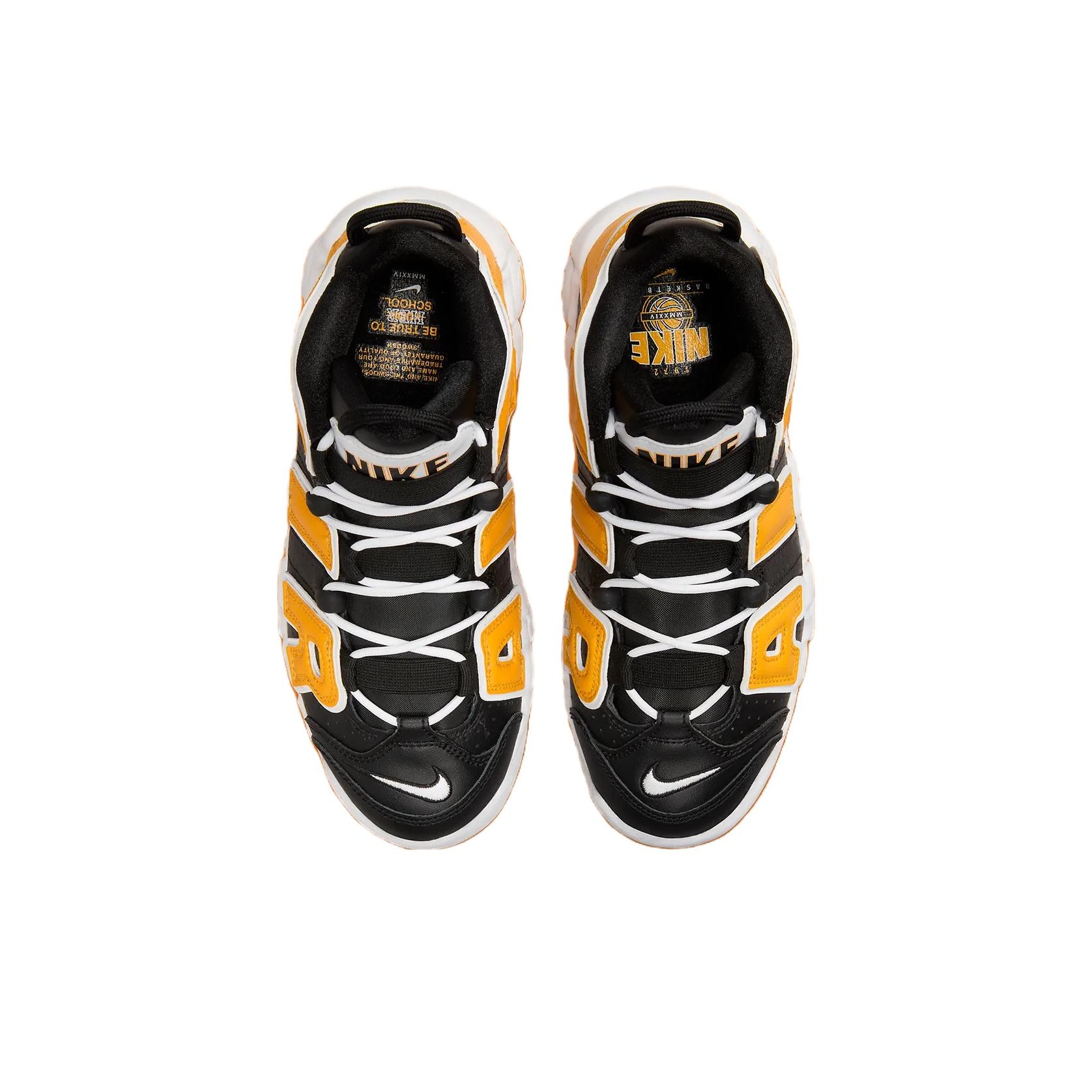 Nike uptempo black and yellow online