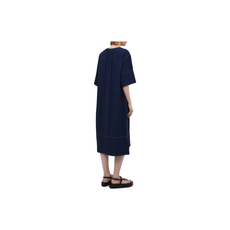 MARNI Short Sleeved Dresses Women's Dark Blue-2