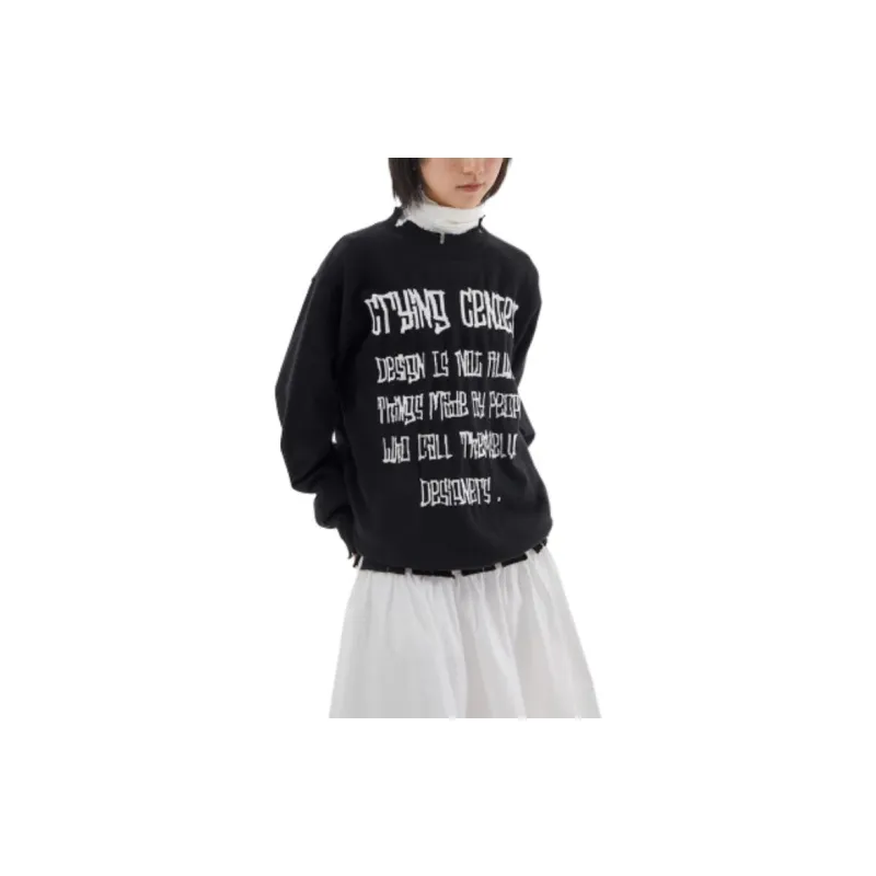 Crying Center Sweatshirt Women's Black-1