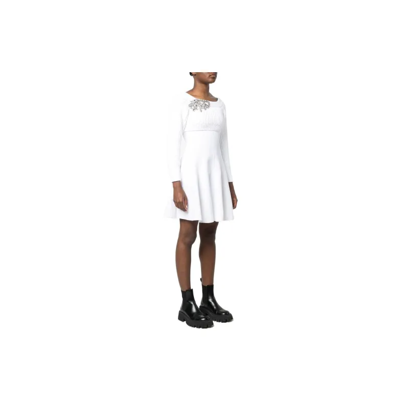 Alexander McQueen Long-Sleeved Dresses Women's White-2