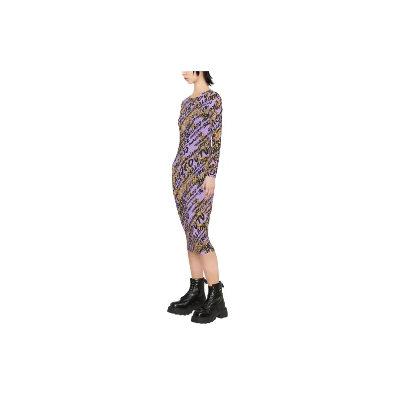 VERSACE Barocco Logo print Midi Dress-2