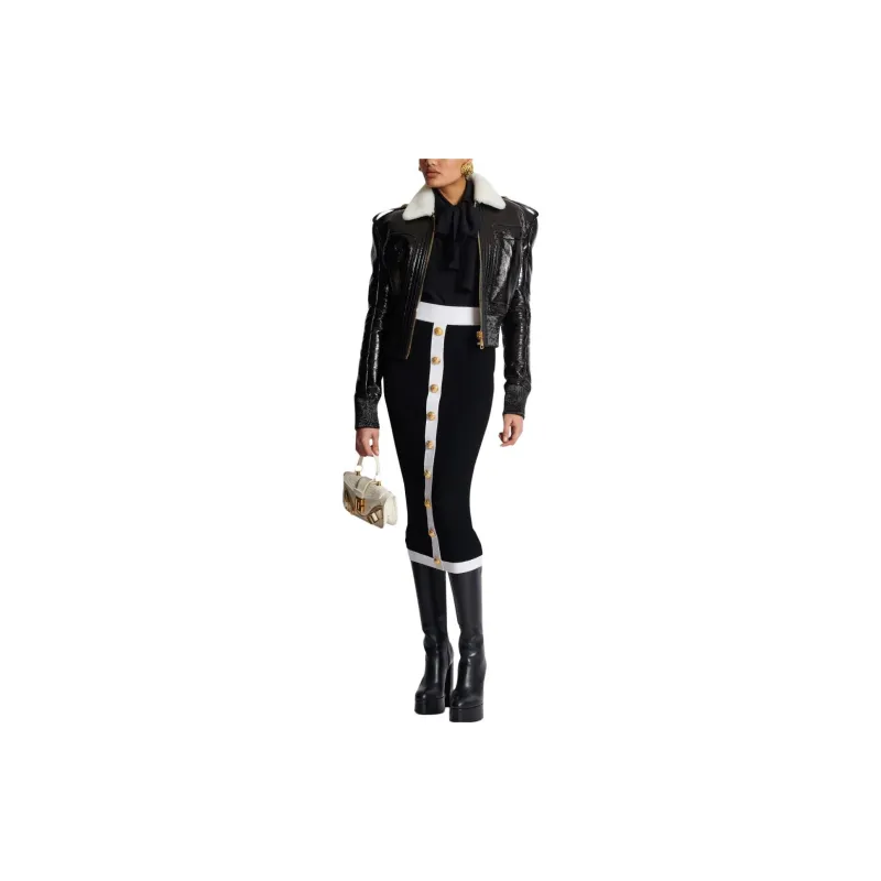 BALMAIN Midi Knit Skirt-1