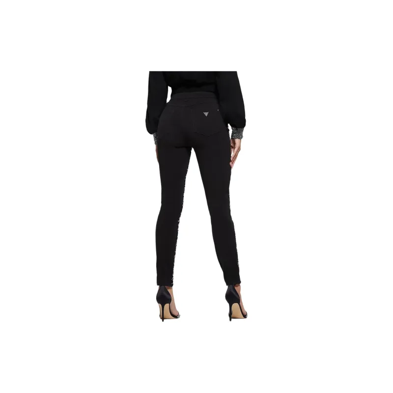 GUESS Tiger Sequin Skinny Jeans Jeans Women's Black-1