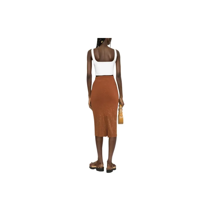 Sandro Casual Long Skirts Women's Reddish Brown-2