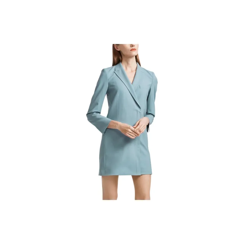 THEORY Long-Sleeved Dresses Women's Gray Blue-1
