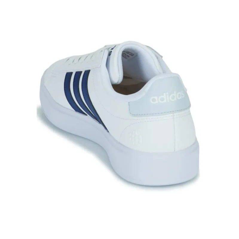 Adidas GRAND COURT Anti-Slip Wear-Resistant Low-Top Skateboard Shoes Men's White Blue-3