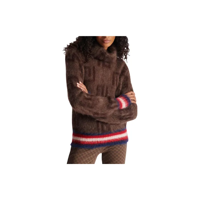 BALMAIN Monogram print Striped Jumper-4