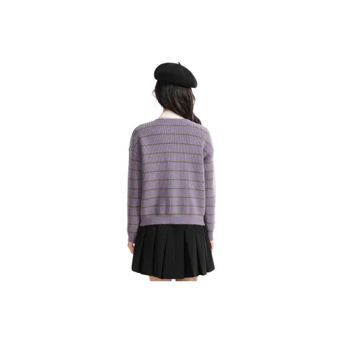 Coredorm Knitwear Women's Purple Stripes