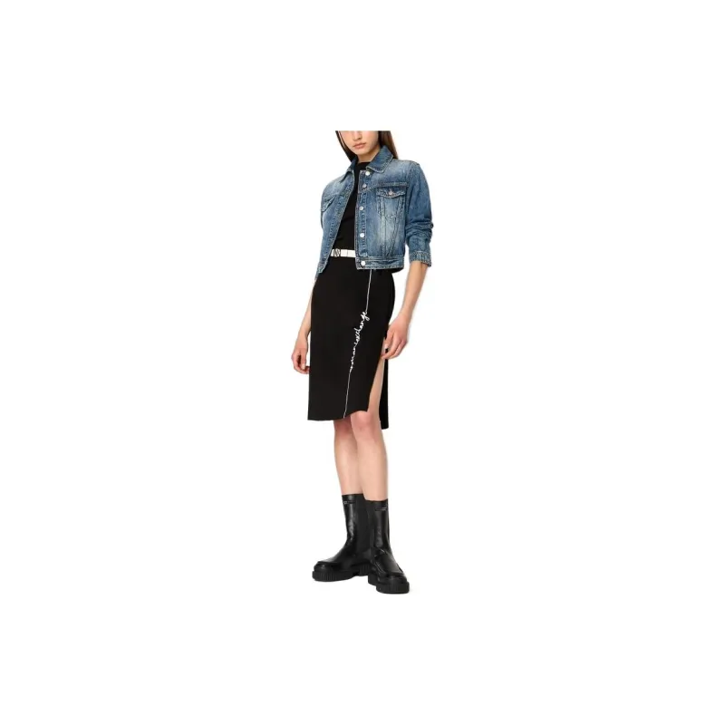 ARMANI EXCHANGE FW23 Short Sleeved Dresses Women's Black-3