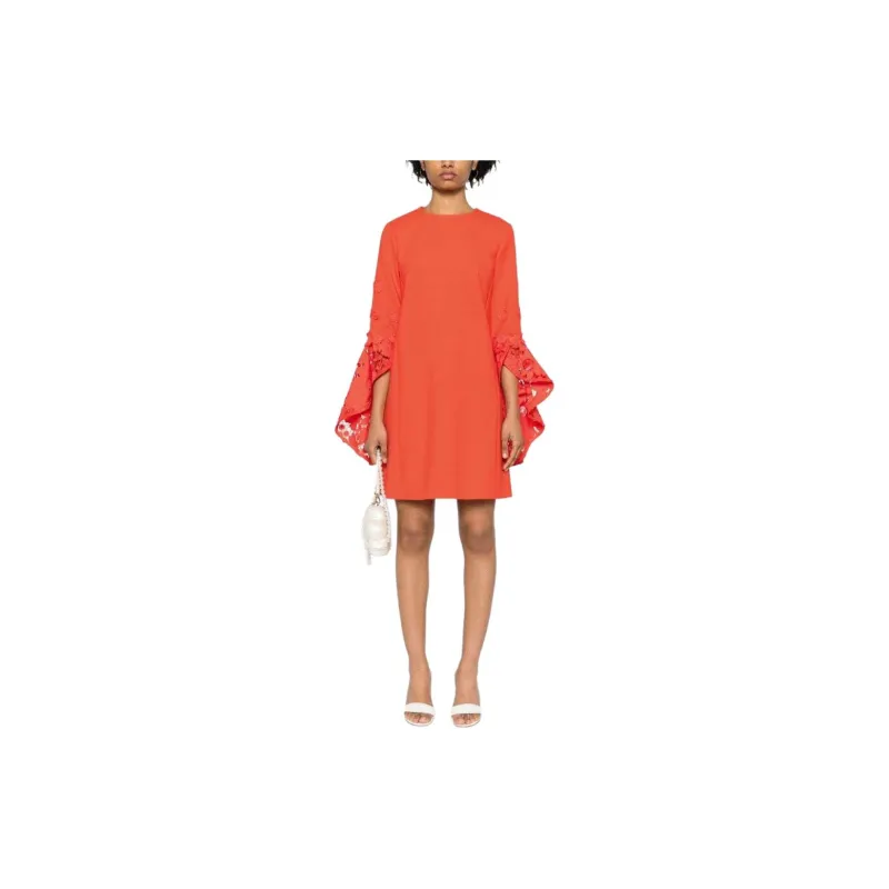 OSCAR DE LA RENTA SS24 Long-Sleeved Dresses Women's Lava Orange-3