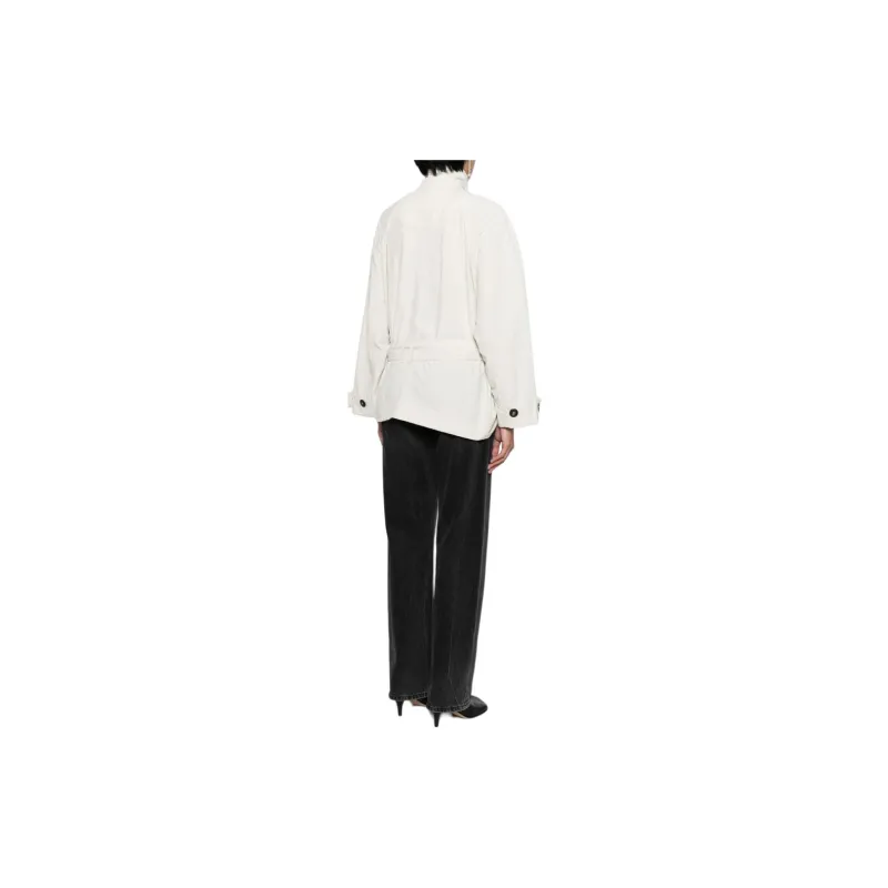 LOW CLASSIC Raglan-sleeve Belted Trench Coat-2