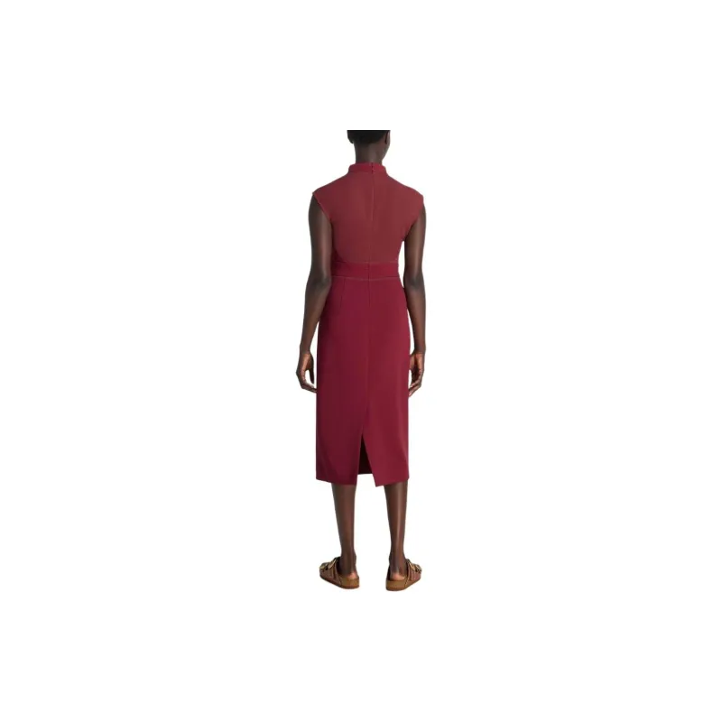 St. John SS24 Sleeveless Dress Women's Raspberry Pink-2