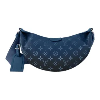 LOUIS VUITTON Coated Canvas Shoulder Bag Crossbody Bag Small Size Men's Blue