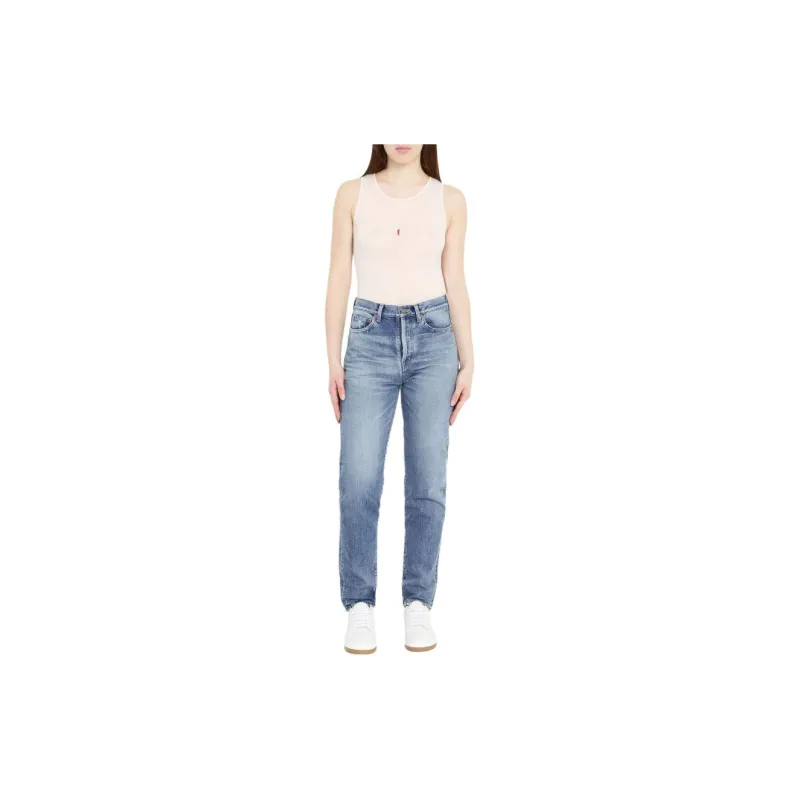 SAINT LAURENT Button Detailed Skinny Jeans-1