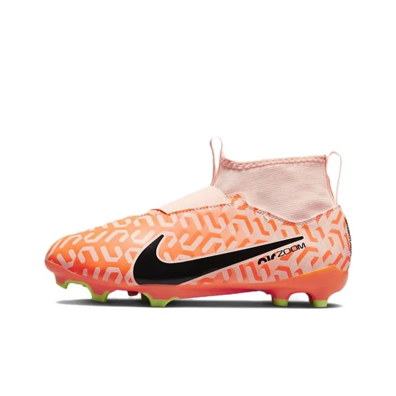 Nike Mercurial Superfly 9 Wear-Resistant Mid-Top Kids' Soccer Shoes Orange Teenagers-0