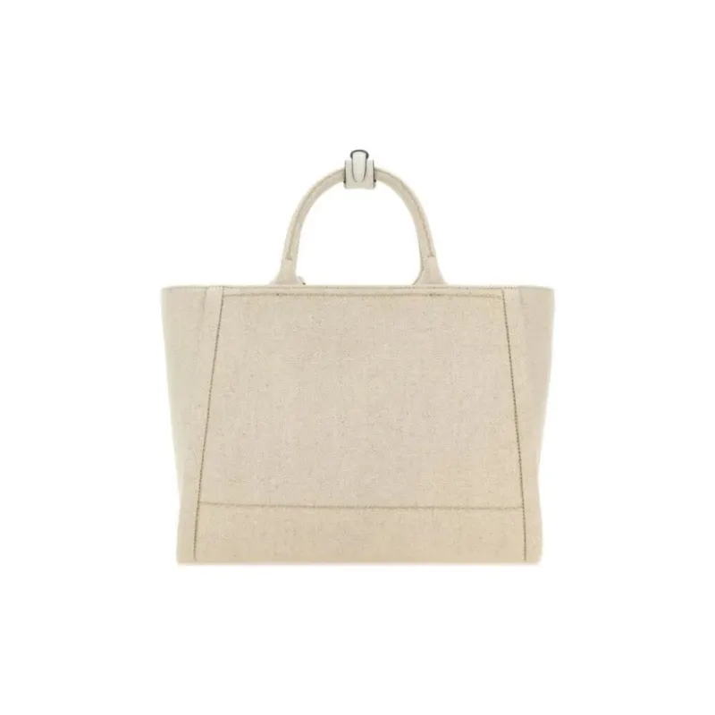 PRADA Linen Blend Tote Bag, Shopping Bag, Canvas Bag, Handbag Medium Size Women's Sand-2