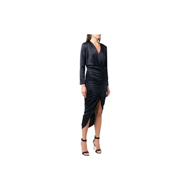 Veronica Beard Cameri Ruched Long sleeve Midi Dress-3