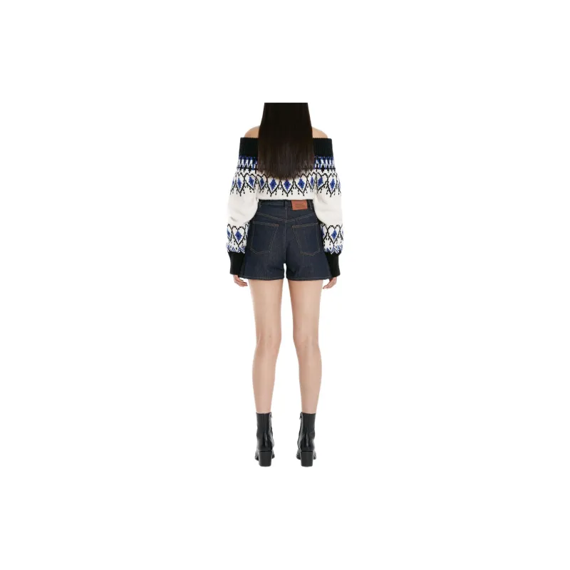 Alexander McQueen FW22 Denim Shorts Women's Blue-2