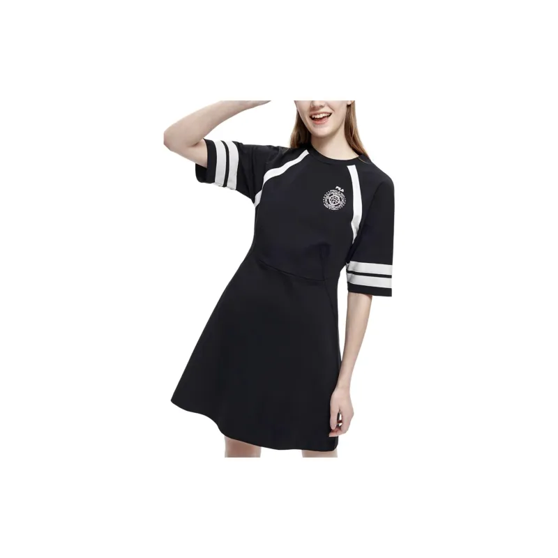 FILA FUSION Short Sleeved Dresses Women's Pitch Black-5