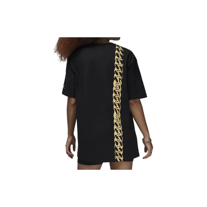 Jordan OVERSIZED Drop Shoulder Sleeve T-Shirt Women's Black-4
