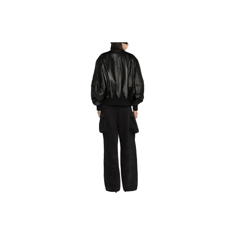 The Attico Leather Bomber Jacket-2