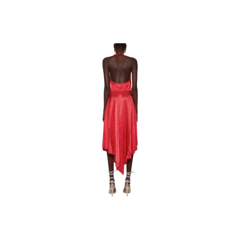 Alexandre Vauthier Polka dot Print Halterneck Midi Dress-2