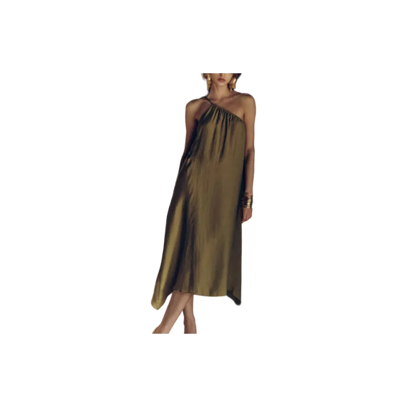 ZARA ZW Series Slip Dresses Women's Yellow-2