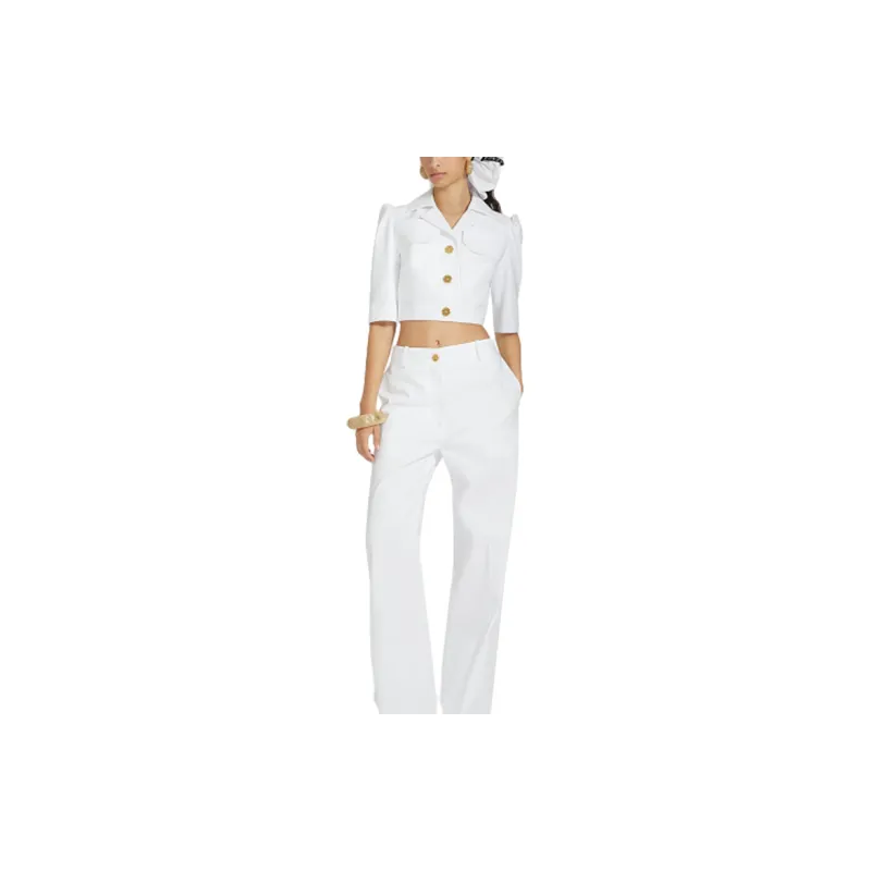 Patou Iconic Wide leg Cotton Trousers-1