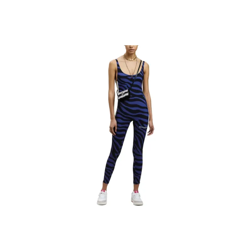 PALM ANGELS Zebra Printed Scoop Neck Jumpsuit-1