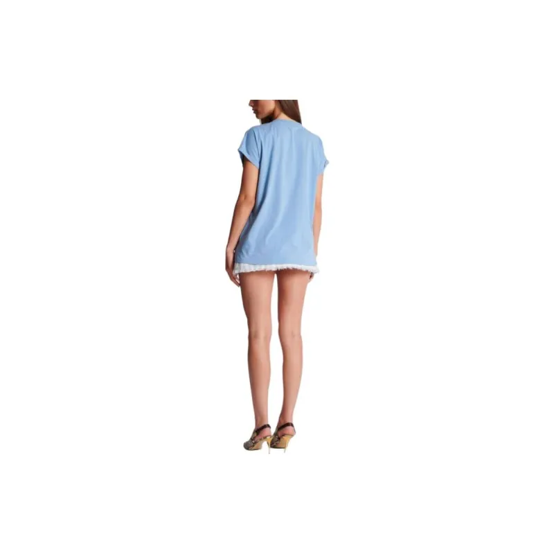 BALMAIN T Shirt Women's Blue-4