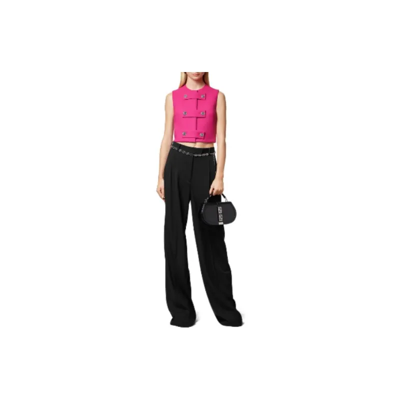 VERSACE Medusa Twill Sleeveless Cropped Top-1